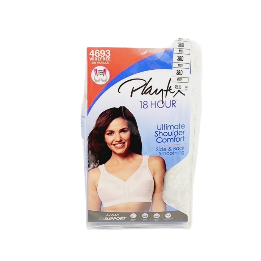 Playtex 18 Hour Tagless Bra‎ - 38D - Wireless - Ultimate Shoulder Comfort - NWT